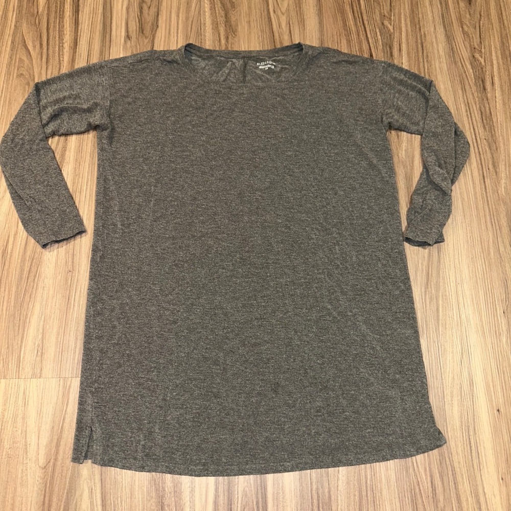 Eileen Fisher Grey Long Sleeve Tunic Dress S P Knit Viscose Spandex